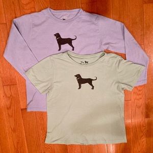 2 Black Dog  Small Cotton T Shirts: 1 long sleeve,1 short sleeve